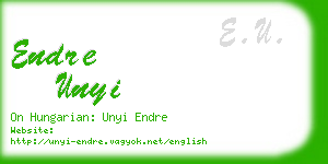 endre unyi business card
